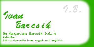 ivan barcsik business card